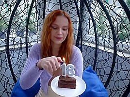 Redhead Chick Tried Male Cock In Honor Of Her Birthday With Verlonis Alina