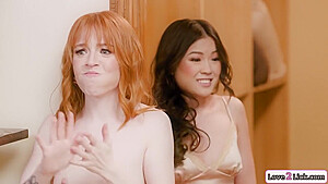 Redhead Shares Asian Mistress With Wife - Whitney Wright, Lulu Chu And Madi Collins