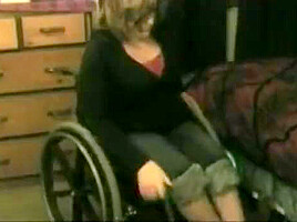 Riley - Thick paraplegic putting on nylons and transfering