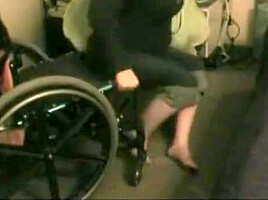 Riley - Thick paraplegic putting on nylons and transfering