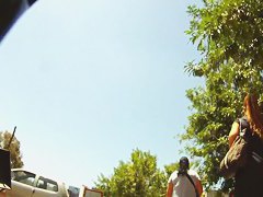 Runner blonde brunette underskirt video