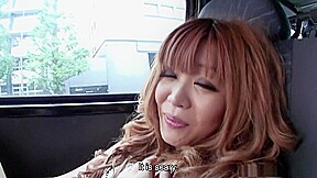 Sarina Tsubaki shamelessly gets naked and masturbates in a car
