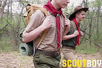 Scoutboy Gets Hot Load On Chest And Stomach From Scoutmaster