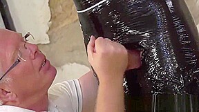 Sebastian Kane jacks off his young subs hard cock
