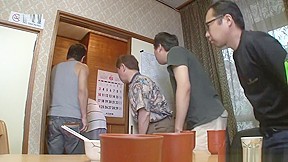 Several Pervs Spy And Stroke On The Masturbating Asian Wife