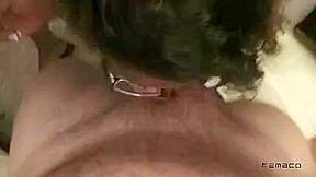 Sexy Arab babe sucks cock and gets facial in bathroom