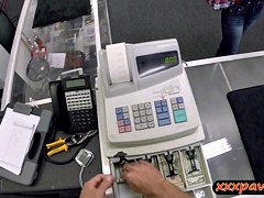 Sexy Cuban chick nailed in the pawnshop for money and her TV