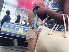 Sexy Ebony Slut Showing Ass Camel-toe And Her sexy Little Tittys