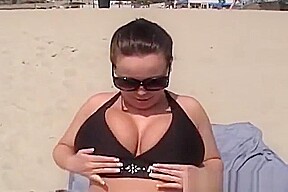 Sexy Plump Pornstar Brandy Talore Flashes At The Beach