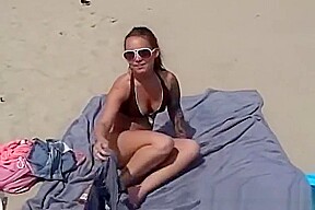 Sexy Plump Pornstar Brandy Talore Flashes At The Beach