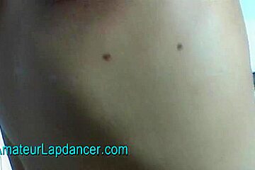 Sexy blonde does BJ and handjob during lapdance