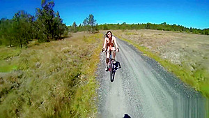 Sexy girl amazing nude bike ride