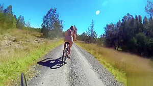 Sexy girl amazing nude bike ride