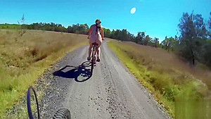 Sexy girl amazing nude bike ride