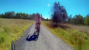 Sexy girl amazing nude bike ride