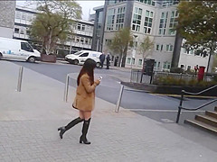 Sexy japanese girl in knee high boots