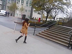Sexy japanese girl in knee high boots