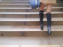 Sexy japanese girl in knee high boots
