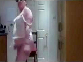 Sexy uk milf striptease and getting spankes