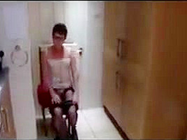 Sexy uk milf striptease and getting spankes