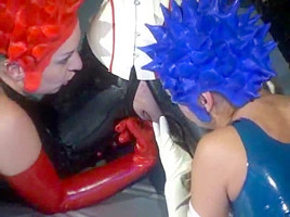 Shaved Latex Fisting