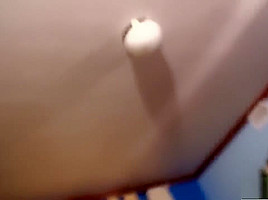 Shaved girl masturbates and gets fucked