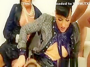 She Gets Her Mouth And Pussy Filled With Strapon And Cock