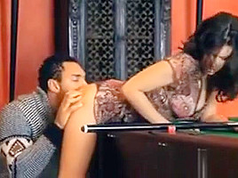 She Lean On The Table And Her Boyfriend Lick Her