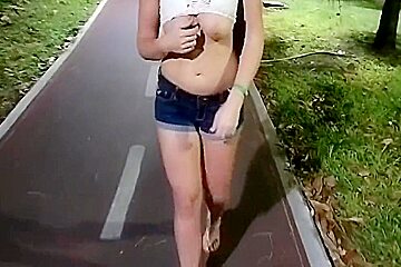 Shows Her Tits In Public On The Bus And While Walking On The Sidewalk