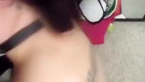 Sir letting me earn my collar! Sexy milf sub sucks and gags on daddys cock