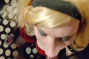 Sissy Crossdresser Annette Sucks And Gets Dildoed, Facial