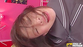 Skinny Japanese Teen Squirts And Pisses While A Guy Fists And Fuck Her Shaved Cunt