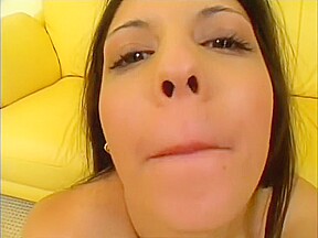 Skinny brunette girl has two black guys bringing her sexual fantasies to fruition