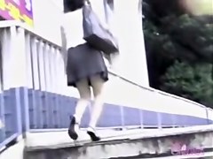Skirt sharked babe got scared by some guy who wanted her ass