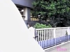 Skirt sharked babe got scared by some guy who wanted her ass