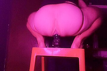 Sloppy Pussy Riding Black Dildo