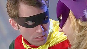 Slut in sexy superhero costume gets boned