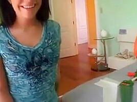 Small Tit Blonde Gives Handjob And Blowjob