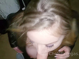Sneaky Blowjob Facial: We Almost Got Caught!