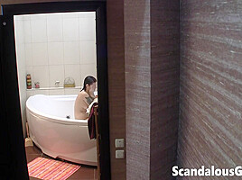 Solo teen showering in naughty fetish scene