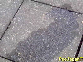 Spied on asian urinates