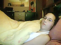 Spying as she rubs it under a blanket