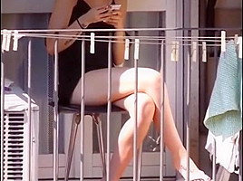 Spying on neighbour - upskirt