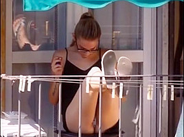 Spying on neighbour - upskirt