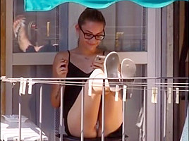 Spying on neighbour - upskirt