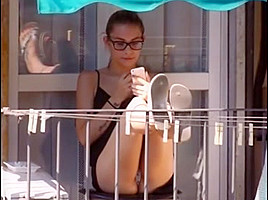Spying on neighbour - upskirt