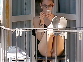 Spying on neighbour - upskirt