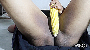 Stepmom Plays With Corn When She Horny