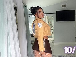 Stepmom With Huge Natural Tits Tries On Costumes In Her Bedroom - Sexy Stepmom Try On Haul