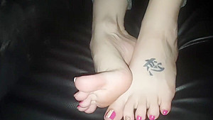 Stinky socks removal and sweaty sole tease